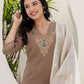 Silk Embroidered Straight Kurta with Pant & Dupatta