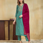Silk Blend Embroidery Work and Gota Lace Straight Kurta with Pant & Dupatta