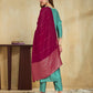 Silk Blend Embroidery Work and Gota Lace Straight Kurta with Pant & Dupatta