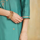Silk Blend Embroidery Work and Gota Lace Straight Kurta with Pant & Dupatta