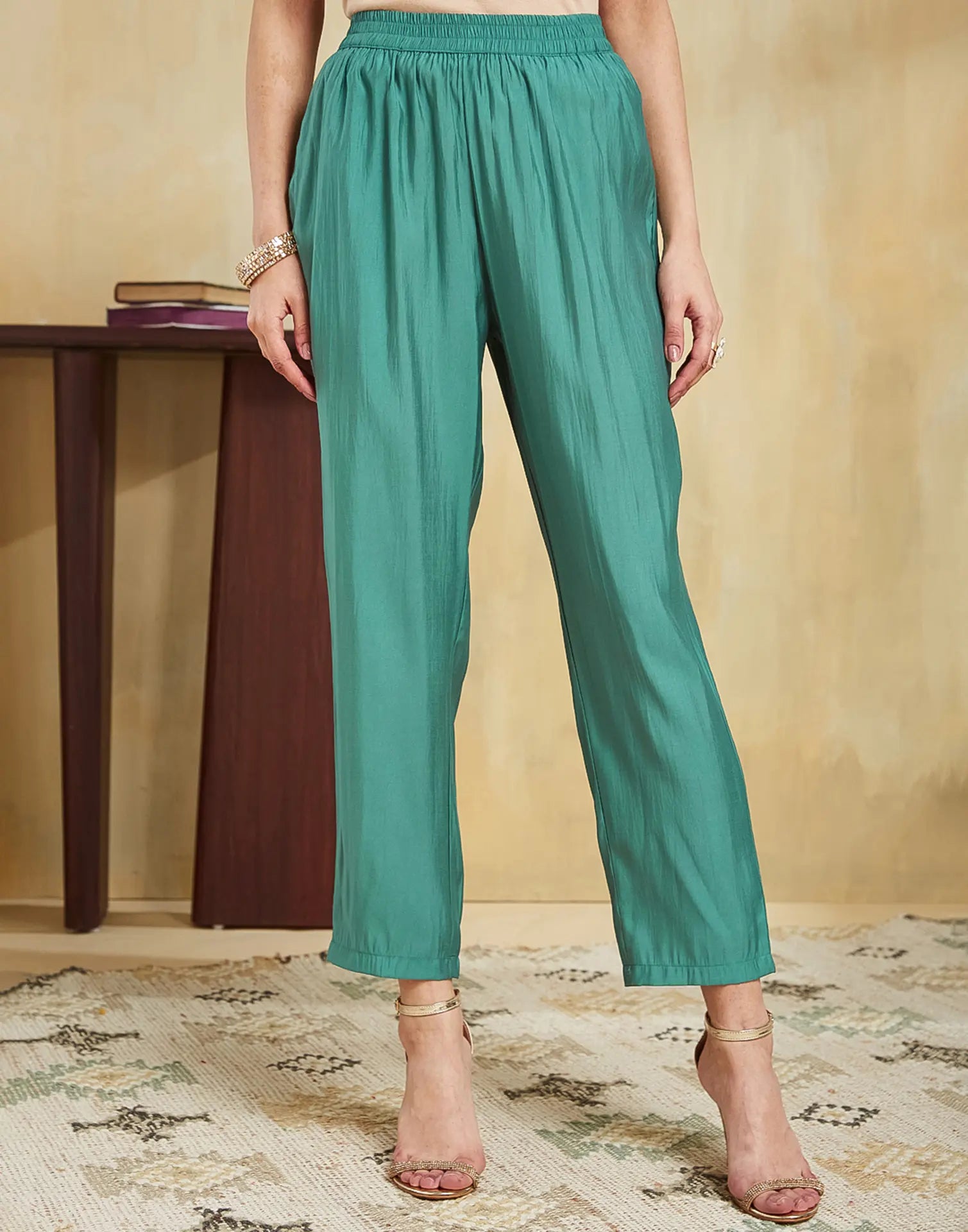 Silk Blend Embroidered Straight 3 Piece Kurta Set