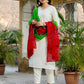 Cotton Blend Gota Lace Straight Kurta with Pant & Dupatta