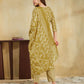 Cotton Blend Printed and Lace Straight Kurta with Pant & Dupatta