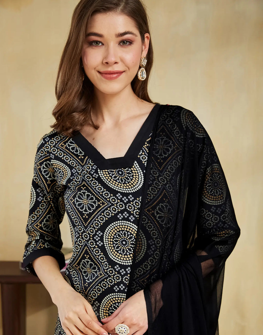 Crepe Printed Straight 3 Piece Kurta Set