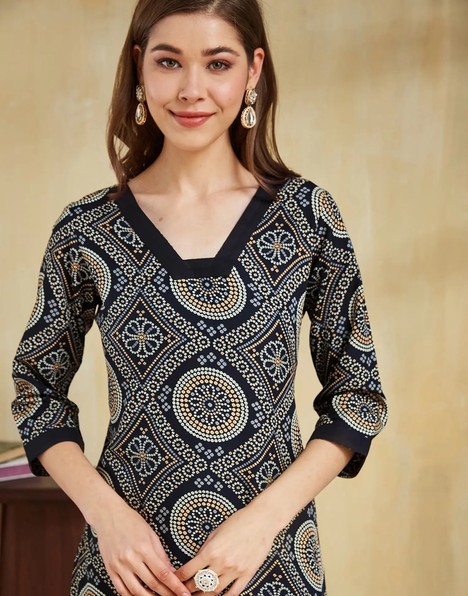 Crepe Printed Straight 3 Piece Kurta Set