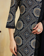 Crepe Printed Straight 3 Piece Kurta Set
