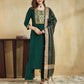Cotton Blend Foil Printed and Foil Printed Lace Straight Kurta with Pant & Dupatta