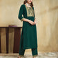 Cotton Blend Foil Printed and Foil Printed Lace Straight Kurta with Pant & Dupatta