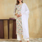 Rayon Printed Straight Kurta with Pant & Dupatta
