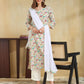 Rayon Printed Straight Kurta with Pant & Dupatta
