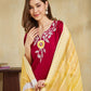 Cotton Blend Embroidery Straight Kurta with Pant & Dupatta