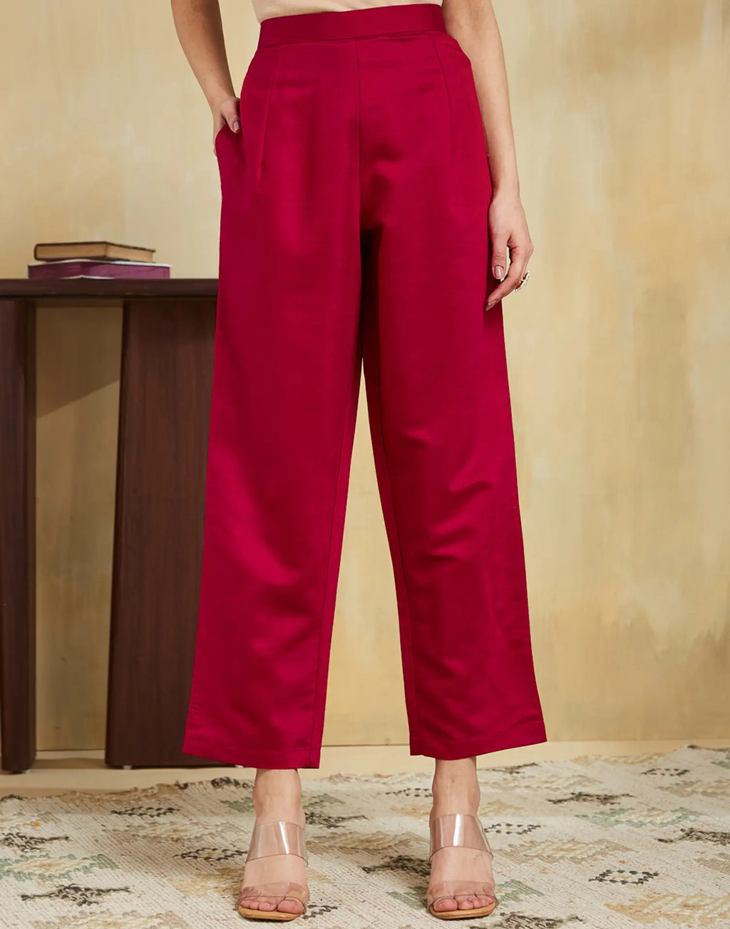 Silk Blend Embroidered Straight 3 Piece Kurta Set