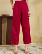 Silk Blend Embroidered Straight 3 Piece Kurta Set