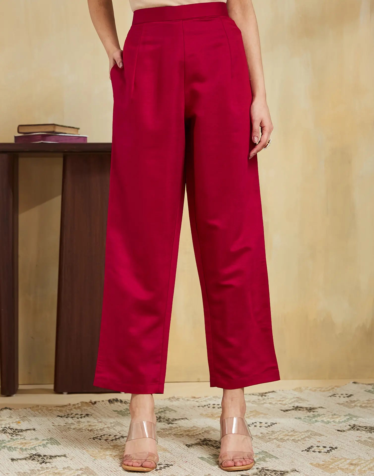 Silk Blend Embroidered Straight 3 Piece Kurta Set