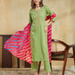Cotton Embroidered Straight Kurta with Pant & Dupatta