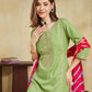 Cotton Embroidered Straight Kurta with Pant & Dupatta