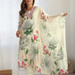 Georgette Floral Printed and Embroidery Straight Kurta with Pant & Dupatta
