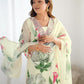 Georgette Floral Printed and Embroidery Straight Kurta with Pant & Dupatta