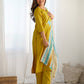 Silk Embroidery and Sequin Work Straight Kurta with Pant & Dupatta