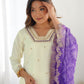 Silk Embroidery and Sequin Work Straight Kurta with Pant & Dupatta
