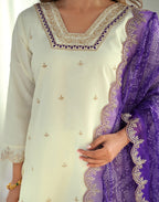 Cotton Embroidered Straight 3 Piece Kurta Set