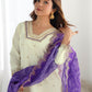 Silk Embroidery and Sequin Work Straight Kurta with Pant & Dupatta
