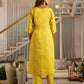 Silk Embroidery, Mirror Work and Lace Straight Kurta with Pant & Dupatta