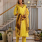 Silk Embroidery, Mirror Work and Lace Straight Kurta with Pant & Dupatta