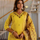 Silk Embroidery, Mirror Work and Lace Straight Kurta with Pant & Dupatta