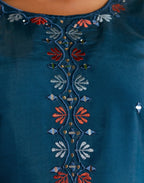 Silk Embroidered Straight 3 Piece Kurta Set