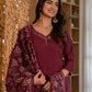 Silk Embroidery and Mirror Work Straight Kurta with Pant & Dupatta