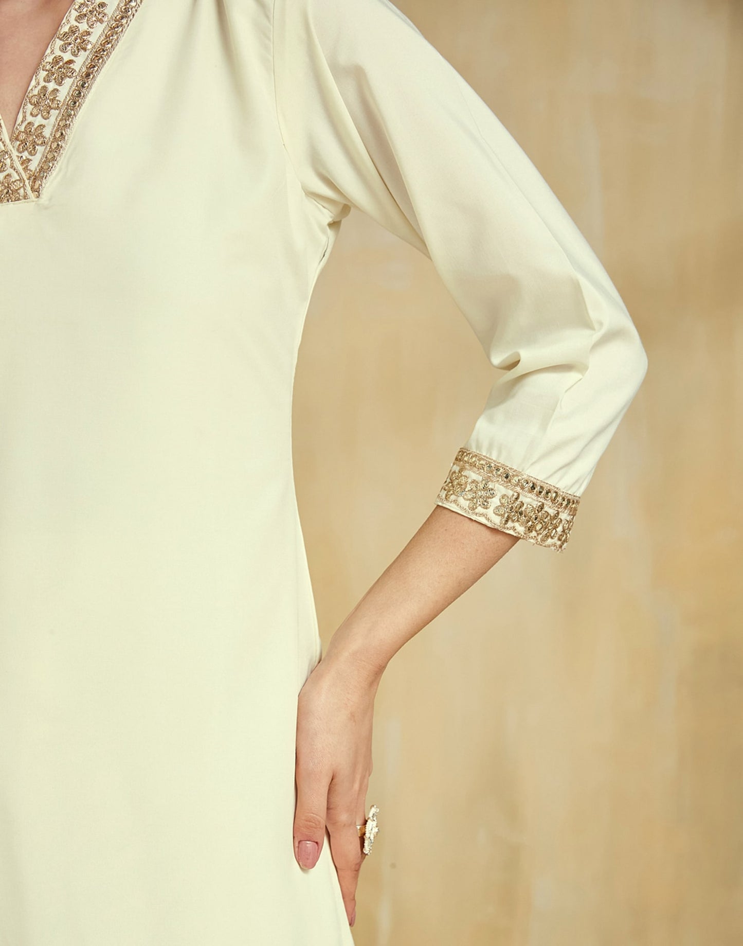 Silk Embroidered Straight Kurta with Pant & Dupatta