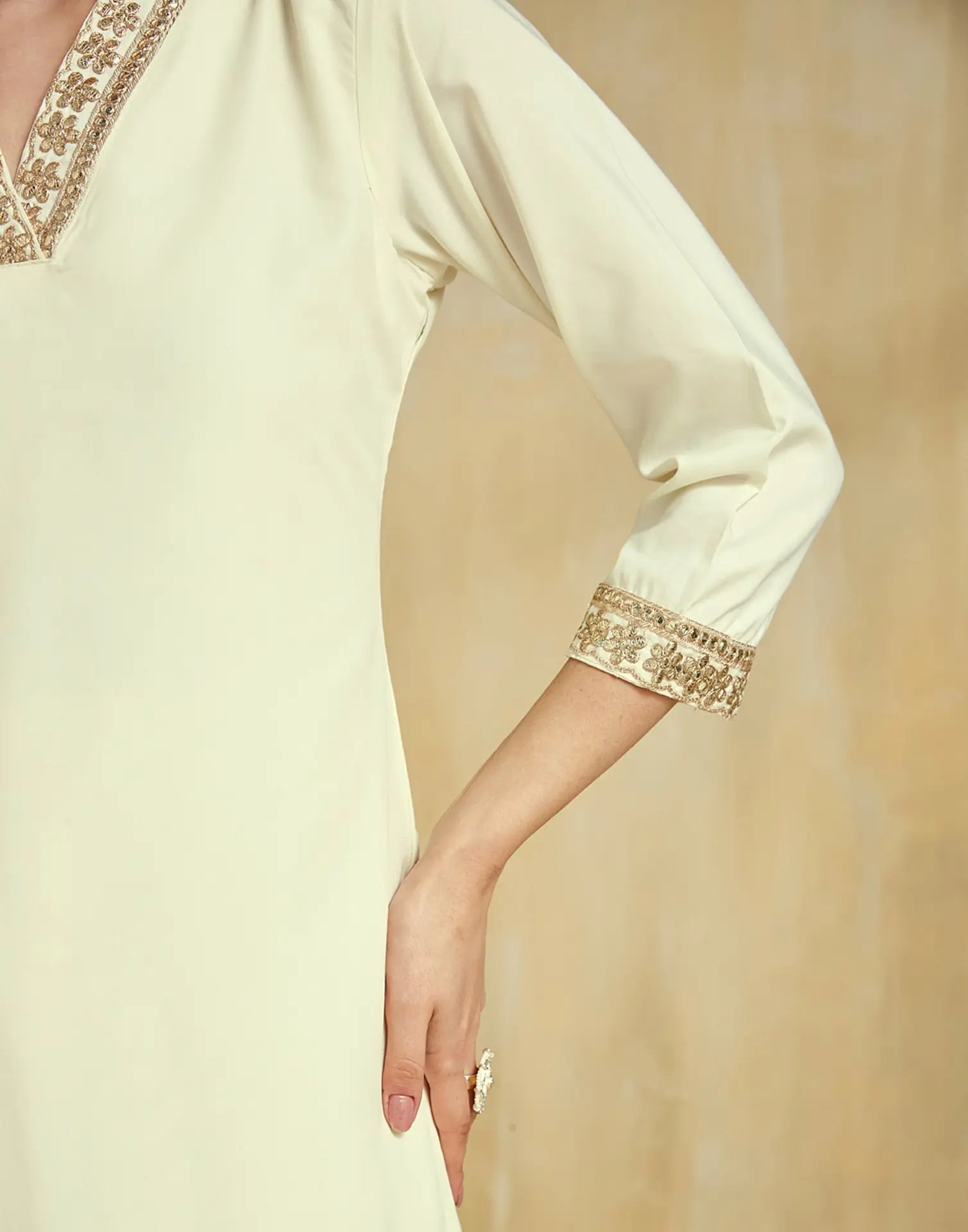 Silk Blend Embroidered Straight 3 Piece Kurta Set