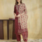 Silk Embroidery Work Straight Kurta with Pant & Dupatta