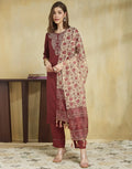 Silk Embroidered Straight 3 Piece Kurta Set