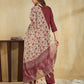 Silk Embroidery Work Straight Kurta with Pant & Dupatta