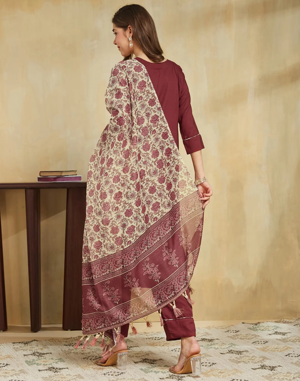 Silk Embroidered Straight 3 Piece Kurta Set