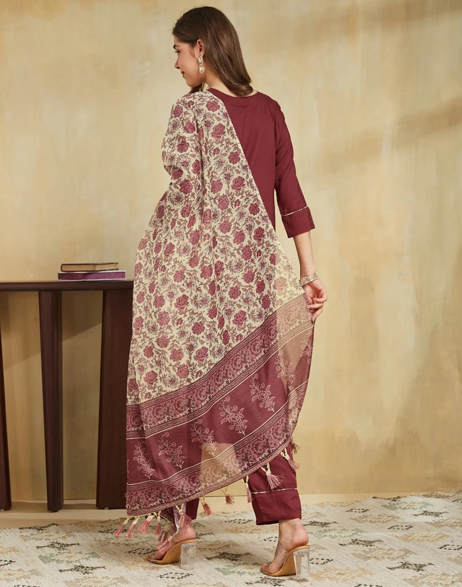 Silk Embroidered Straight 3 Piece Kurta Set