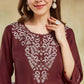 Silk Embroidery Work Straight Kurta with Pant & Dupatta