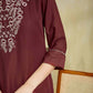 Silk Embroidery Work Straight Kurta with Pant & Dupatta