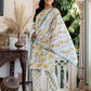 Cotton Floral Print A-Line Kurta with Pant & Dupatta