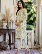 Viscose Rayon Floral Print Straight 3 Piece Kurta Set