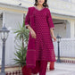 Cotton Woven Design A-Line Kurta with Pant & Dupatta