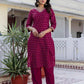Cotton Woven Design A-Line Kurta with Pant & Dupatta