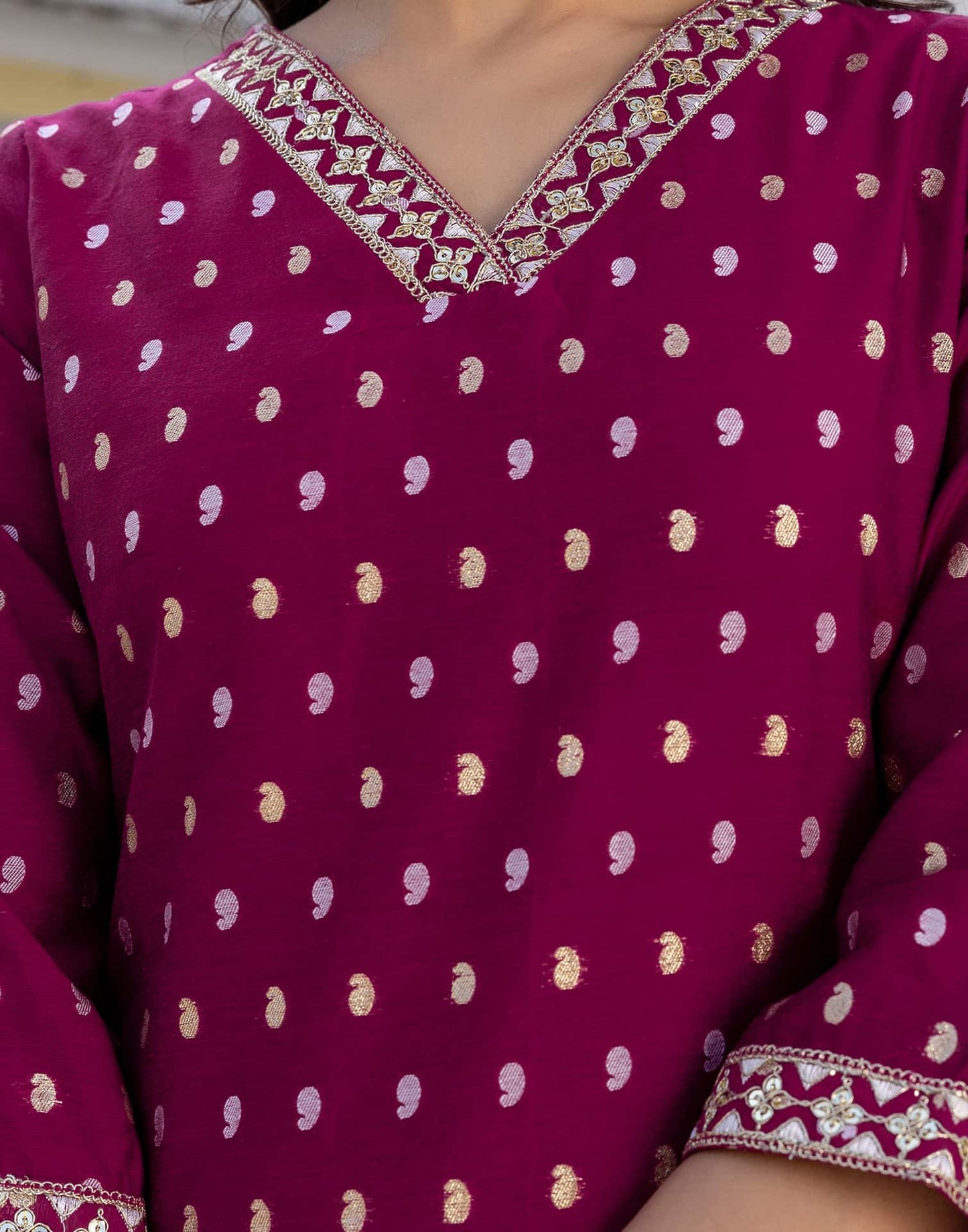 Cotton Woven Design A-Line Kurta with Pant & Dupatta