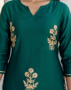 Silk Blend Gota work Straight 3 Piece Kurta Set