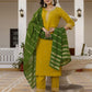 Silk Embroidered Straight Kurta with Pant & Dupatta