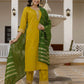 Silk Embroidered Straight Kurta with Pant & Dupatta