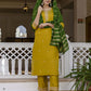 Silk Embroidered Straight Kurta with Pant & Dupatta
