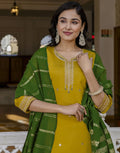 Silk Blend Embroidered Straight 3 Piece Kurta Set